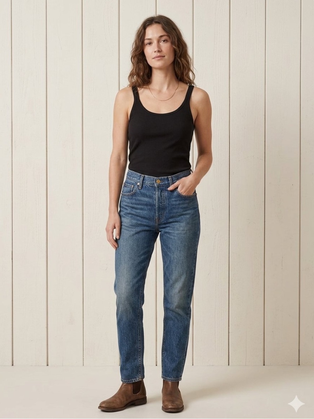 Buck Mason black heirloom rib base tank size SM new cotton